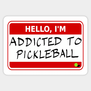 Addicted to Pickleball Name Tag Sticker